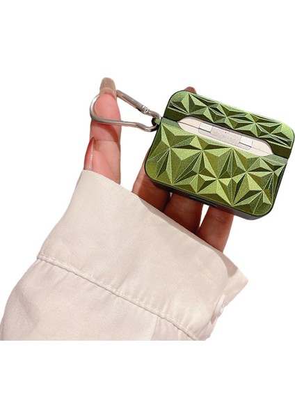 Apple Airpods 3 için Şık Elmas Dokulu Koruyucu Sert Pc Düşmeye Dayanıklı Kulaklık Kılıfı (Yurt Dışından)