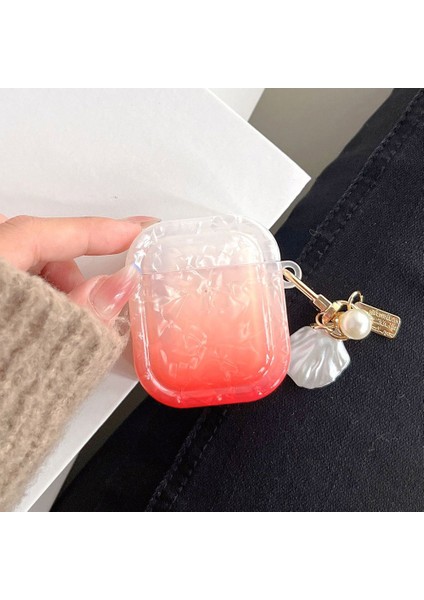 Apple Airpods için Tpu 2016 2019 Airpods Kablosuz 2019 , Degrade Kabuk Tahıl Kare Kolye Kulaklık Kılıfı (Yurt Dışından)