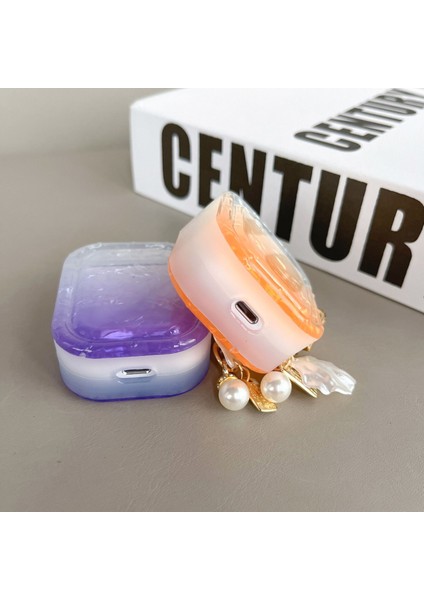 Apple Airpods için Tpu 2016 2019 Airpods Kablosuz 2019 , Degrade Kabuk Tahıl Kare Kolye Kulaklık Kılıfı (Yurt Dışından) fiyatları