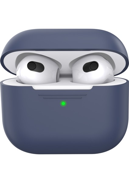 Apple Airpods 3 için Silikon Koruyucu tooth Anti Damla İle Anti Toz Şarj Portu Fiş Gece Yarısı Kulaklık Kılıfı (Yurt Dışından)