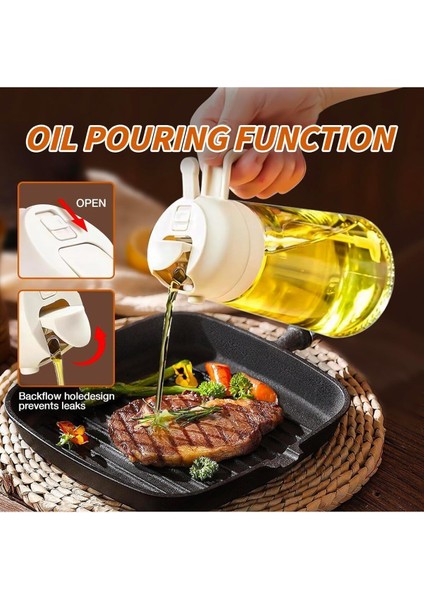 Chefstar Yemeklik Yağ Sprey Cam Zeytinyağı Püskürtücü Salata Kızartma Barbekü 400 ml