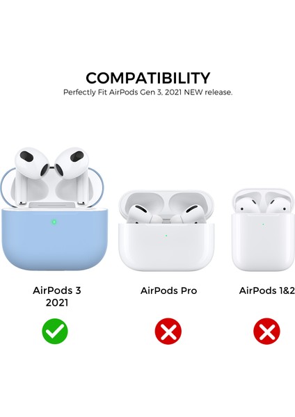 Apple Airpods 3 için Silikon Çift Renkli Tws Koruyucu 2 + 1 Gövde Gök Si Kulaklık Kılıfı (Yurt Dışından)