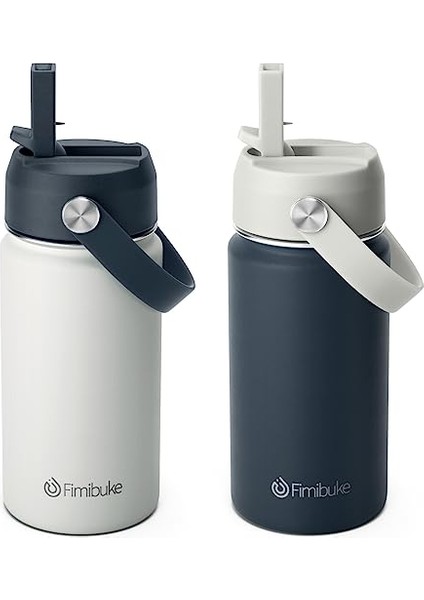 Çocuklar Yalıtımlı Su Şişesi 14 Oz Bpa Içermeyen Paslanmaz Çelik Çift Duvar Vakum Sızdırmazlık Öğrencileri Erkekler ve Kızlar Için Pipetli (1 Paket Mavi Dinozor) (Yurt Dışından)