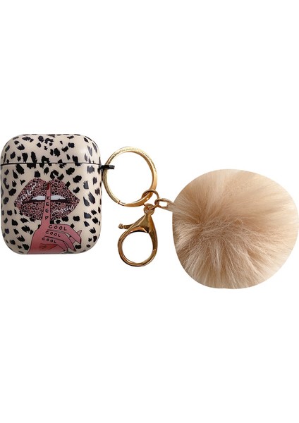 Apple Airpods için 2016 2019 Airpods Kablosuz 2019 Düşmeyı Önleyen Dudak Leopar Desenli Tpu Tüy Topu Kolye Kulaklık Kılıfı (Yurt Dışından) fiyatları