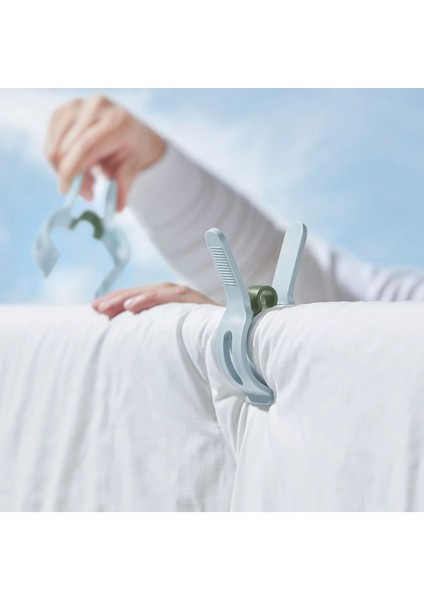 Slibb Geniş Mandal Yorgan Mandalı 2'li UV Işınlarına Dayanıklı Plastik Mavi Yeşil modelleri