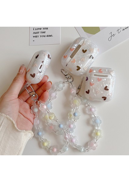 Apple Airpods için Şarj Lı 2016 2019 Kablosuz Şarj Lı Airpods 2019 Güzel Kalp Desenli Çiçek Bilek Kayışı tooth Koruyucu Tpu Kulaklık Kılıfı (Yurt Dışından) fiyatları