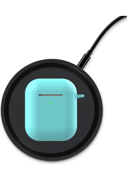 Apple Airpods için Anahtarlıklı Silikon 2019 Cyan Kulaklık Kılıfı (Yurt Dışından) fiyatları