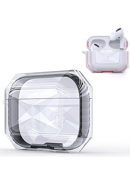 Apple Airpods Pro için Kontrast Renkli Eşkenar Dörtgen Tarzı Kulaklık Kılıfı (Yurt Dışından)