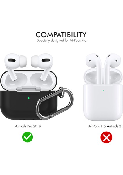 Apple Airpods Pro için Silikon , Karabina İle Tam Koruma Kulaklık Kılıfı (Yurt Dışından) fiyatları