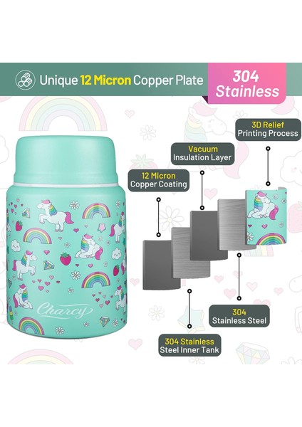 17 Oz Çocuklar Sıcak Yemek Termos Çorba Kavanozu, Sıcak ve Soğuk Yiyecekler Için Katlanır Kaşık Yalıtımlı Gıda Kavanozu - Green Horse (Yurt Dışından) fırsatları