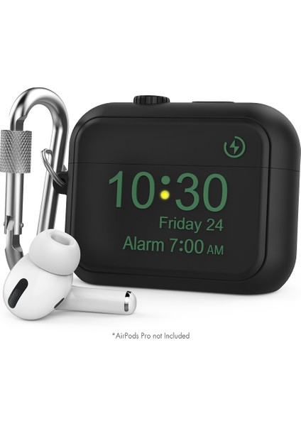 Apple Airpods Pro Silikon Dijital Saat Ekran Tamı Karabina Ile Kulaklık Kılıfı (Yurt Dışından) fiyatları