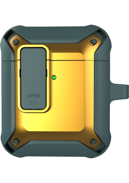 2 In 1 Tpu + Pc Anti Damla Koruyucu Darbeye Dayanıklı Taşınabilir Şarj Airpods için Kilit Toka İle 1 2 Kulaklık Kılıfı (Yurt Dışından)