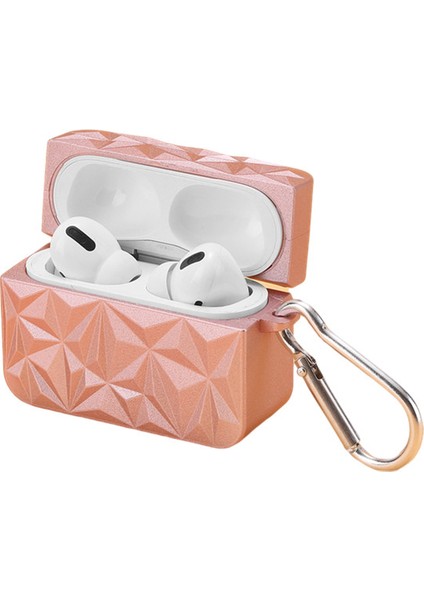 Apple Airpods Pro için Elmas Doku Koruyucu Sert Pc Anti Damla Anti Kir Kulaklık Kılıfı (Yurt Dışından)