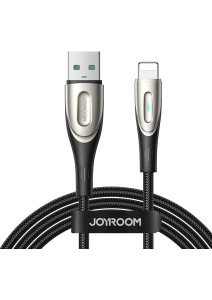 Star-Light Serisi 1,2m Usb-A-Lightning Kablosu 3A Hızlı Şarj Naylon Örgülü Veri Kablosu-Siyah (Yurt Dışından)