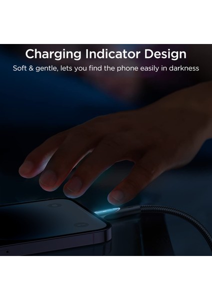 Star-Light Serisi 1,2m Usb-A-Lightning Kablosu 3A Hızlı Şarj Naylon Örgülü Veri Kablosu-Siyah (Yurt Dışından)