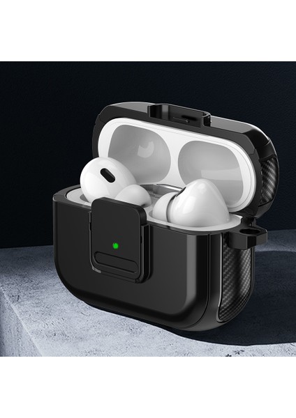 Apple Airpods Pro 2 için Manyetik Şarj Tpu Toka Karabina + Kulaklık Kılıfı (Yurt Dışından)