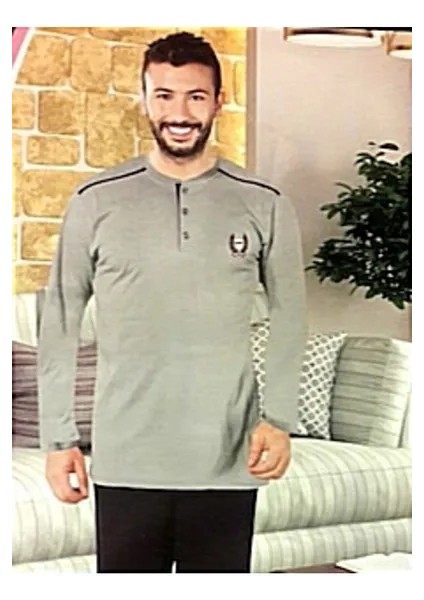 Erkek Uzunkol Tek Pijama Üst