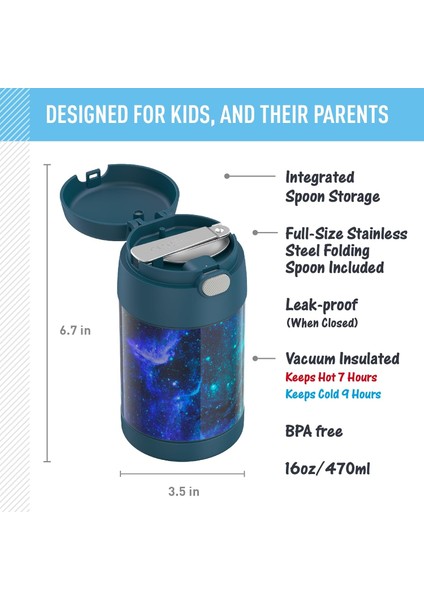 16 Oz Paslanmaz Çelik Vakum Yalıtımlı Gıda Kavanozu Kaşıkla (Yurt Dışından) fiyatları