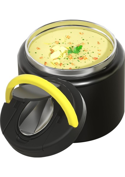 ，，334.5G Sıcak Yemek Çorbası Yalıtımlı Paslanmaz Çelik Sıcak Yemek Kabı Katlanır Kaşıklı Flip Üst Kapak Okul Yalıtımlı Gıda Kavanoz Pembe Unicorn (Yurt Dışından)