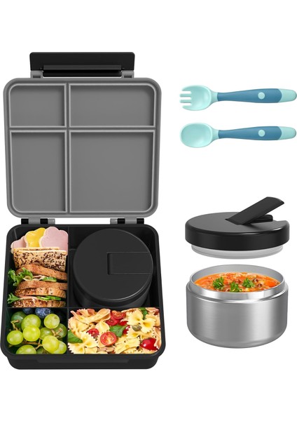 Öğle Yemeği Kutusu 8 Oz Çorba Yalıtımlı Sızdırmaz Öğle Yemeği Kutusu, 4 Bölmeli Yalıtımlı Yiyecek Kavanozu ve Okul Için Yalıtımlı Öğle Yemeği Kutusu (Yurt Dışından)