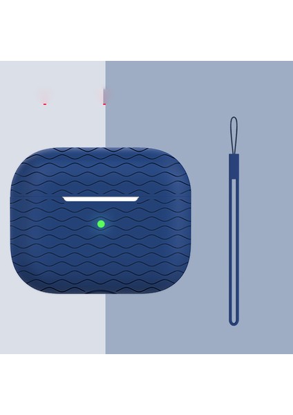 Airpods Pro 2 için Dalgalı Doku Kutusu Yumuşak Silikon Anti Scratch Koruyucu Cilt Kabuk İle Kayış Kulaklık Kılıfı (Yurt Dışından)
