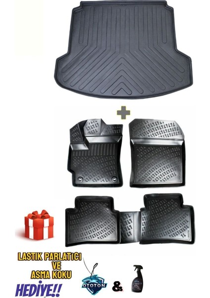 Hyundai Kona (Üst Kısım) 2024 Model 3D Bagaj Havuzu Ve Araca Özel Paspas Seti (Hediyeli)