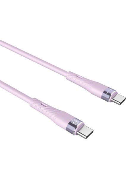 iPhone 15 Serisi Için 1,2 M Tip-C'den Tip-C'ye Pd 60W Hızlı Şarj Kablosu Sıvı Silikon Veri Aktarım Kablosunu-Mor (Yurt Dışından)