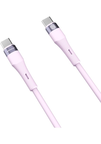 iPhone 15 Serisi Için 1,2 M Tip-C'den Tip-C'ye Pd 60W Hızlı Şarj Kablosu Sıvı Silikon Veri Aktarım Kablosunu-Mor (Yurt Dışından)