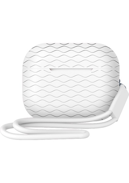 Airpods Pro 2 için Dalgalı Doku Kutusu Yumuşak Silikon Anti Scratch Koruyucu Cilt Kabuk İle Kayış Kulaklık Kılıfı (Yurt Dışından)