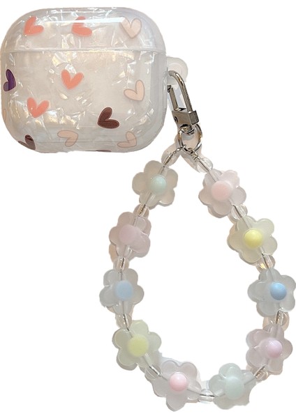 Apple Airpods için 3 Güzel Kalp Desen tooth Koruyucu Çiçek El Kayışı Tam Tpu Kulaklık Kılıfı (Yurt Dışından)