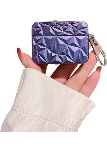 Apple Airpods Pro için Elmas Doku Koruyucu Sert Pc Anti Damla Anti Kir Kulaklık Kılıfı (Yurt Dışından)