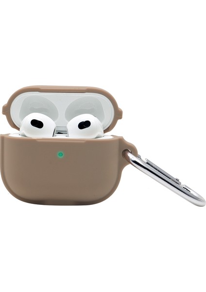 Apple Airpods 3 için Taşınabilir Koruyucu Anahtarlık Kahve İle Yumuşak Silikon Koruyucu Kulaklık Kılıfı (Yurt Dışından)
