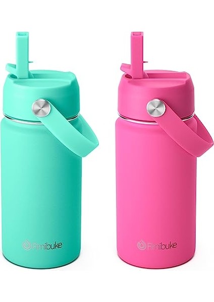 Çocuklar Yalıtımlı Su Şişesi 14 Oz Bpa Içermeyen Paslanmaz Çelik Çift Duvar Vakum Sızdırmazlık Öğrencileri Erkekler ve Kızlar Için Pipetli (1 Paket Mavi Dinozor) (Yurt Dışından)