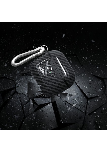 Airpods 3 için Anti Kayıp Karabina İle Karbon Fiber Yumuşak Tpu Darbeye Dayanıklı Kulaklık Kılıfı (Yurt Dışından) fiyatları