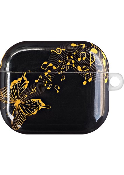 Apple Airpods 3 için Imd Şık Desen Koruyucu Damla Geçirmez Tpu Notlar Kelebek Kulaklık Kılıfı (Yurt Dışından)