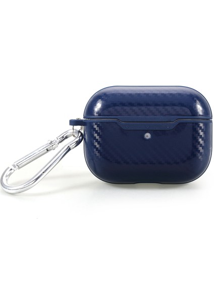 Apple Airpods Pro için Parmak Izi Önleyici Karbon Fiber Dokulu Tpu Kulaklık Kılıfı (Yurt Dışından)