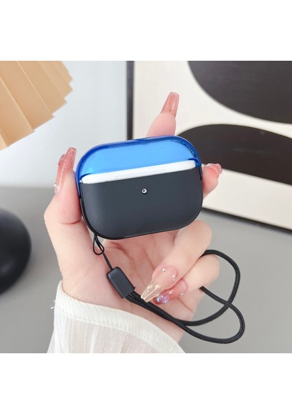 Airpods Pro 2 için Tpu + Pc Anti Kayıp Kayış + İle Darbeye Dayanıklı Koruyucu Kulaklık Kılıfı (Yurt Dışından)