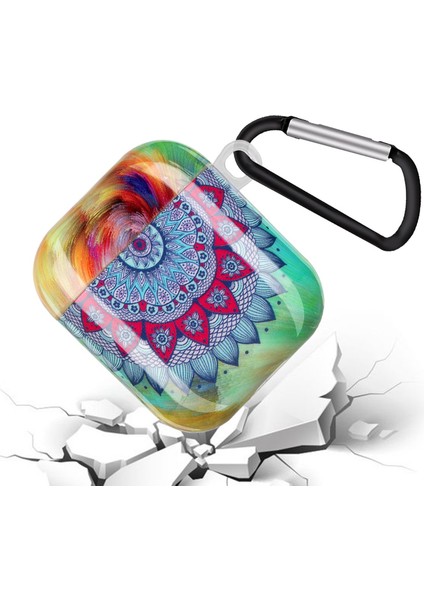 Apple Airpods için Şarj Lı 2016 2019 Kablosuz Şarj Lı Airpods 2019 Imd Desen Baskı Yumuşak Tpu Koruyucu Kanca Mandala Çiçeği İle Kulaklık Kılıfı (Yurt Dışından) fiyatları