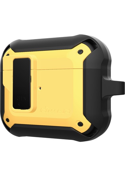 Mecha Ar Pc+Tpu Şık Darbeye Dayanıklı, Aşınmaya Dayanıklı Airpods için Metal Kancalı Koruyucu 3 Kulaklık Kılıfı (Yurt Dışından)