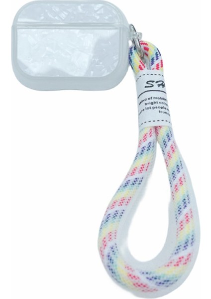 Apple Airpods Pro için Koruyucu Tpu Taşınabilir El Kayışı Kabuk Desenli Kulaklık Kılıfı (Yurt Dışından)