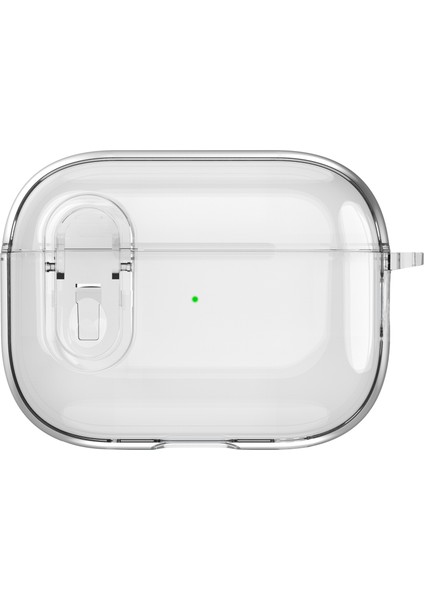 Apple Airpods Pro için tooth Pc + Tpu Kristal Şeffaf Asılı Toka Şeffaf Kulaklık Kılıfı (Yurt Dışından)