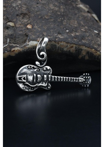 Gümüş Kolye Ucu Gitar 925 Ayar Gümüş 901203