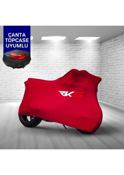 Ultra Shop Rks Rs 400 Motosiklet Branda Topcase Çanta Uyum Logolu Kumaş Penye Kırmızı Motor Branda