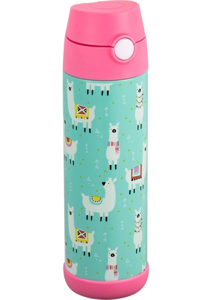 Çocuk Su Şişesi Yalıtımlı Paslanmaz Çelik Pipetli Termos (Kız/erkek) – Lama 12 Oz. (Yurt Dışından)