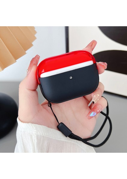Airpods Pro 2 için Tpu + Pc Anti Kayıp Kayış + İle Darbeye Dayanıklı Koruyucu Kulaklık Kılıfı (Yurt Dışından)