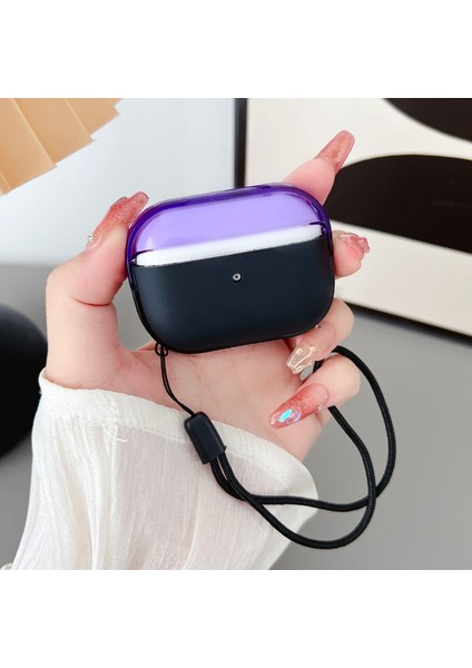 Airpods Pro 2 için Tpu + Pc Anti Kayıp Kayış + İle Darbeye Dayanıklı Koruyucu Kulaklık Kılıfı (Yurt Dışından)
