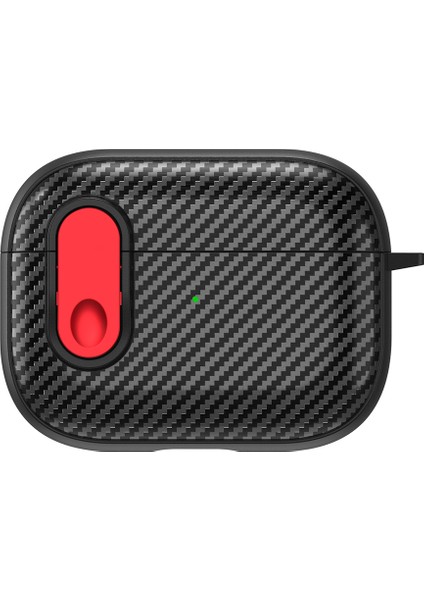Airpods Pro 2 için Renkli Toka Karbon Fiber Tpu+Pc Koruyucu Anahtarlık + Kulaklık Kılıfı (Yurt Dışından)