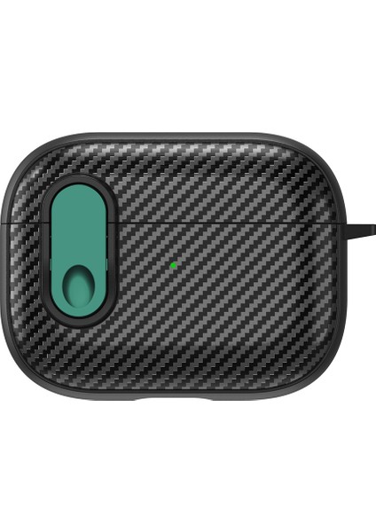 Airpods Pro 2 için Renkli Toka Karbon Fiber Tpu+Pc Koruyucu Anahtarlık + Kulaklık Kılıfı (Yurt Dışından)