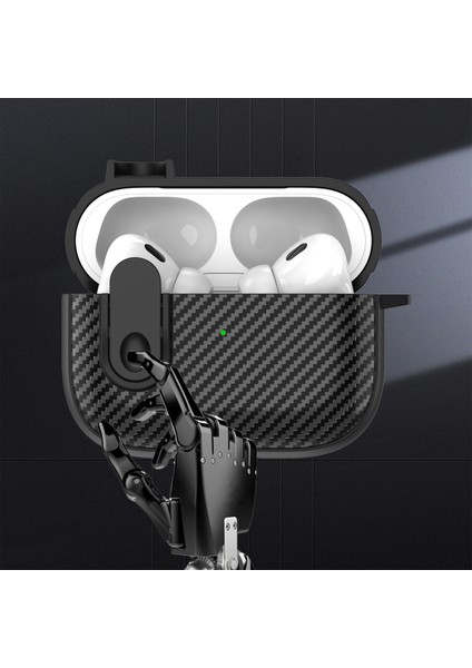Airpods Pro 2 için Renkli Toka Karbon Fiber Tpu+Pc Koruyucu Anahtarlık + Kulaklık Kılıfı (Yurt Dışından) fiyatları