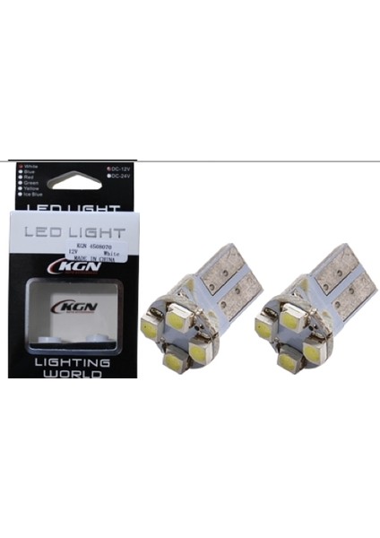 Led Ampül 12V Dipsiz T10 4 Led Kırmızı